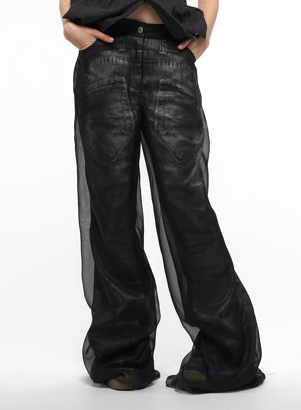 Chiffon Overlay Trousers