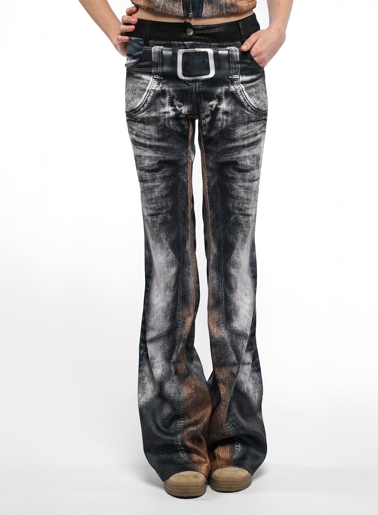 Printed Flared Jeans