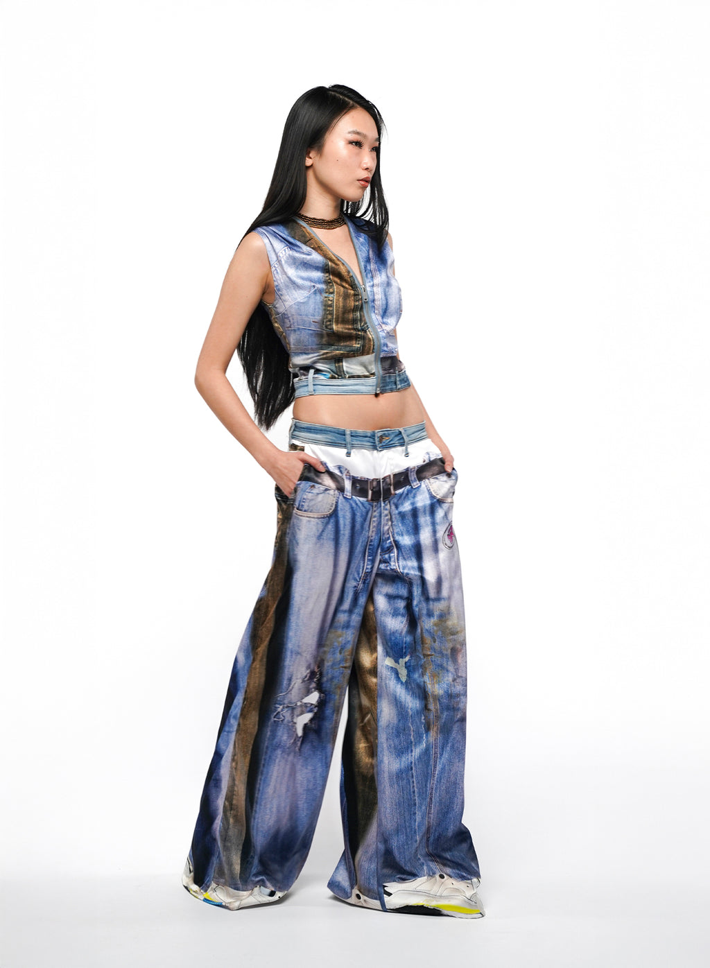 RP Printed Jeans Blue