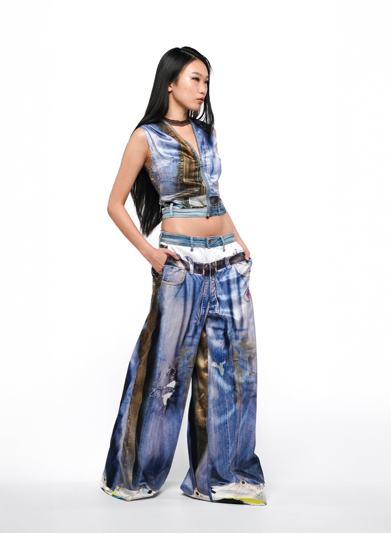 RP Printed Jeans Blue