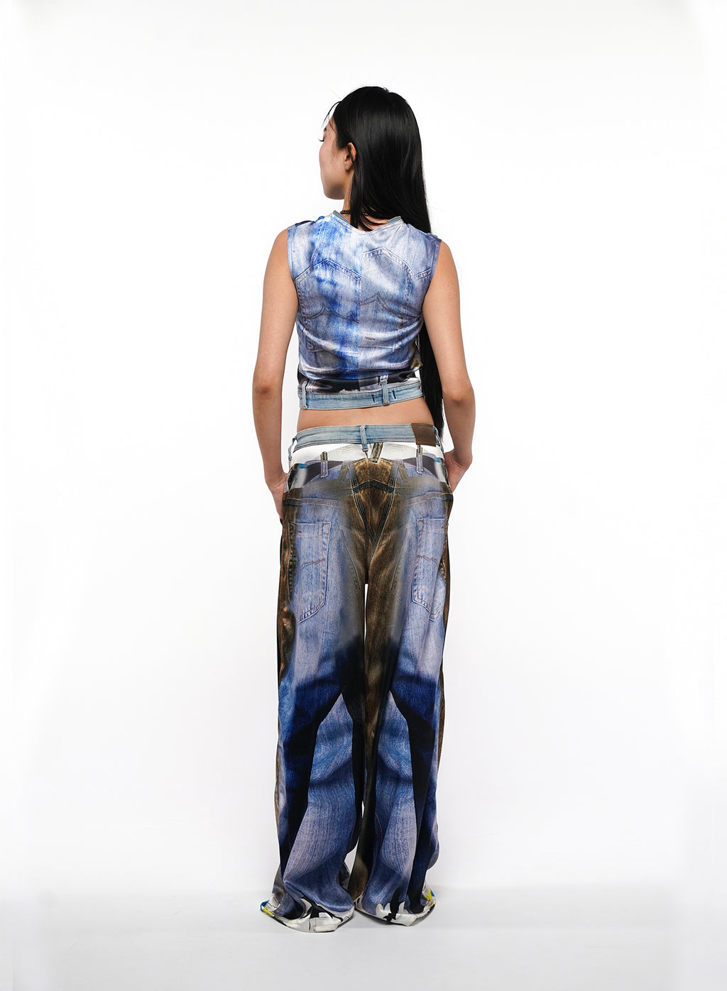 RP Printed Jeans Blue