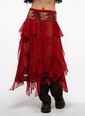 Red Layered Skirt