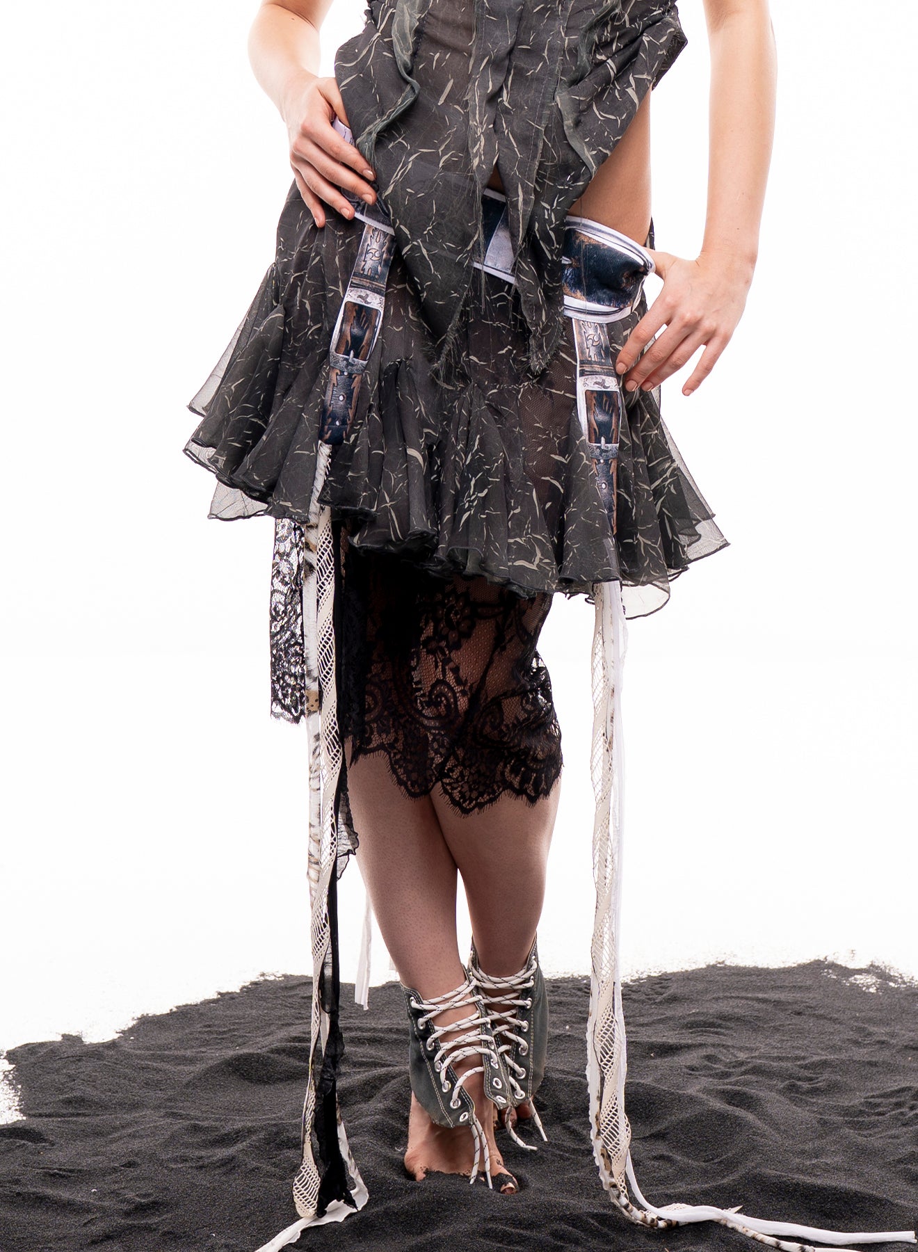 Black Ruffled Skirt