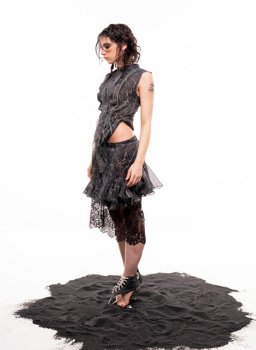 Black Ruffled Skirt