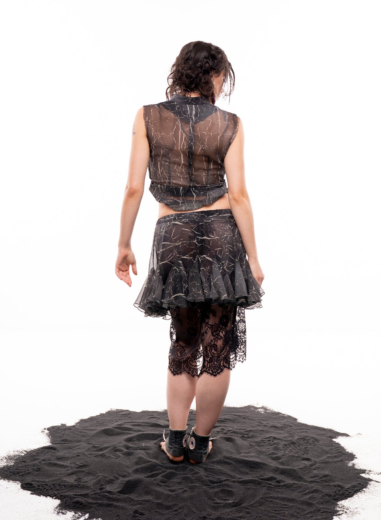 Black Ruffled Skirt